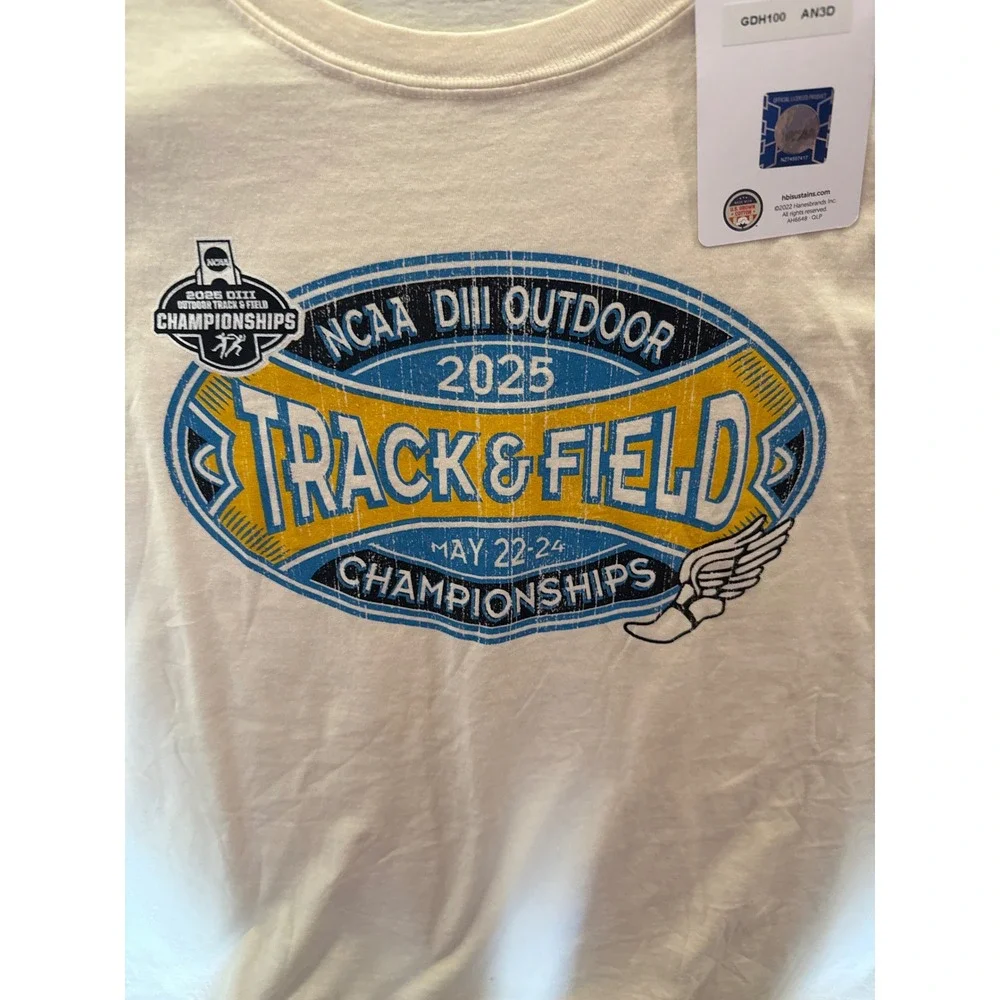 NCAA DIII Outdoor Track & Field Championships 2025 White Graphic T-Shirt New - Picture 2 of 2